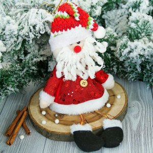 Мягкая игрушка "Дед Мороз" в кафтане 15*30 см
