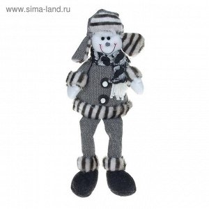 Мягкая игрушка "Снеговик в сером костюме" (длинные ножки)