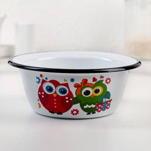 Миска эмалированная, 800 мл, d=17 см, h=6,5 см, рисунок МИКС