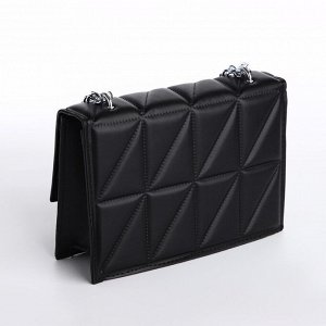 Сумка женская на клапане, 22x15x6 см, чёрная