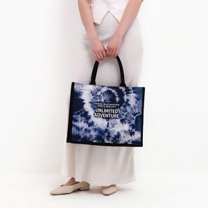 Сумка женская пляжная Unlimited adventure, 41.5x34x12 см, чёрная