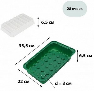 Набор Парник под Торфяные таблетки 5шт Арт-10112562 (с крышкой) 30мм*24шт 240*170*55мм