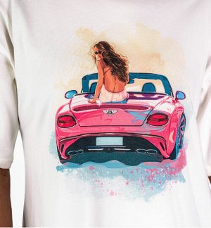 Футболка Крем
Женская футболка свободного кроя, круглый вырез горловины (принт "Pink Car").
Состав: 92% Cotton, 8% Elastane