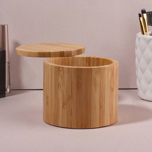 Органайзер для хранения «BAMBOO», с крышкой, раздвижной, d = 12 x 10,5 см, цвет коричневый