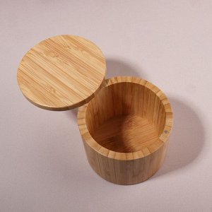 Органайзер для хранения «BAMBOO», с крышкой, раздвижной, d = 12 x 10,5 см, цвет коричневый