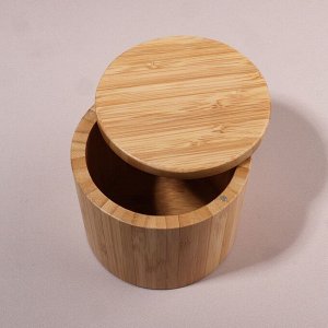 Органайзер для хранения «BAMBOO», с крышкой, раздвижной, d = 12 x 10,5 см, цвет коричневый