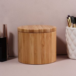 Органайзер для хранения «BAMBOO», с крышкой, раздвижной, d = 12 x 10,5 см, цвет коричневый