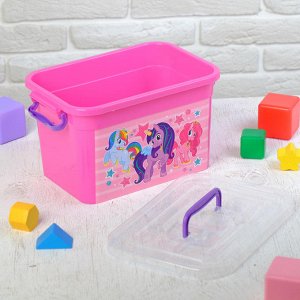 Ящик для игрушек «Волшебные Пони» с крышкой и ручками, 6,5 л