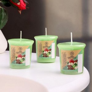 Свеча ароматическая "Apple with cinnamon", яблоко с корицей, набор 5х4,5см, 3 шт