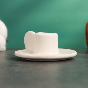 Подсвечник "Саймон" белый глянец, 3х6х6см
