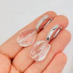 Серьги с камнем Горный Хрусталь