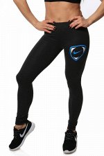Леггинсы спортивные &quot; Sport Collection &quot; c сине-белым принтом р: 40-44