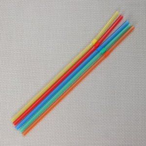 Трубочки одноразовые для коктейля, 0,5×21 см, 45-50 шт, с гофрой, цвет микс