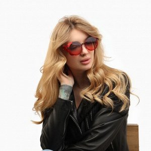 Очки солнцезащитные, uv 400, кожаные шторки, дужка 14.7 см, ширина 14.4 см, линза 7x5.5 см 9909