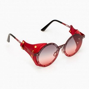 Очки солнцезащитные, uv 400, кожаные шторки, дужка 14.7 см, ширина 14.4 см, линза 7x5.5 см 9909