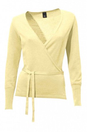 1к Heine - Best Connections  Пуловер, ванильный  Модный пуловер красивого цвета с глубоким вырезом под запах. Завязки. Длинные рукава с широкими краями резиночной вязкой. Подчеркивающий фигуру силуэт.
