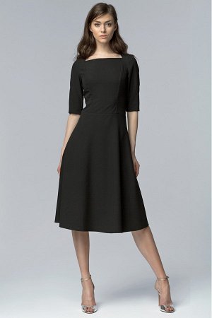 Nife Платье NIFE S63  нужный цвет пишем в примечании к заказу (экрю;черный)  60% полиэстер, 35% вискоза, 5% эластан