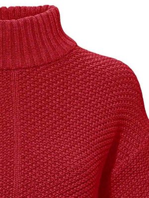 1к Heine - Best Connections  Пуловер, красный  Просто и благородно. Эффектный трикотаж с высоким воротником-стойкой резиночной вязкой, широковатыми плечами и широкими рукавами. Края резиночной вязкой.