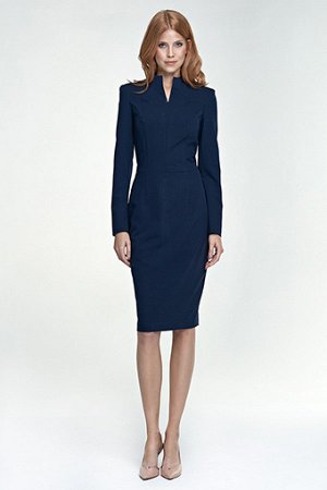 Nife Платье NIFE S75  нужный цвет пишем в примечании к заказу (серый;тёмно-синий;черный;бежевый)  Вискоза 35% Полиэстер 60% Эластан 5%