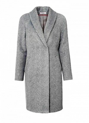1r Пальто, серое Linea Tesini Непринужденный стиль на каждый день. Классический узор. Обрамляющая фигуру форма с красивым воротником-шалькой, потайной застежкой на кнопках и 2 вшитыми карманами с окан