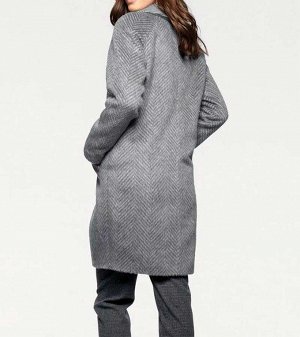 1r Пальто, серое Linea Tesini Непринужденный стиль на каждый день. Классический узор. Обрамляющая фигуру форма с красивым воротником-шалькой, потайной застежкой на кнопках и 2 вшитыми карманами с окан