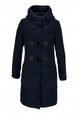 1r Пальто, синее Aniston Благородное пальто для этого сезона. Классическая застежка. Уютный капюшон и потайная застежка на кнопках. Привлекательная окантовка из искусственной кожи. Обрамляющий фигуру 