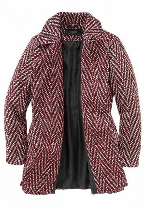 1r Пальто, красно-черное VERO MODA Ультимативная свежесть для холодного времени года. Модное пальто обрамляющего фигуру силуэта с лацканами, застежкой на золотистых декоративных пуговицах и 2 карманам