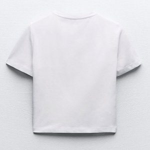 Укороченная футболка из эластичной ткани, белый | 2335/299