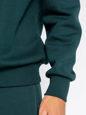 Комплект мужской теплый (худи, брюки) в зеленом оттенке