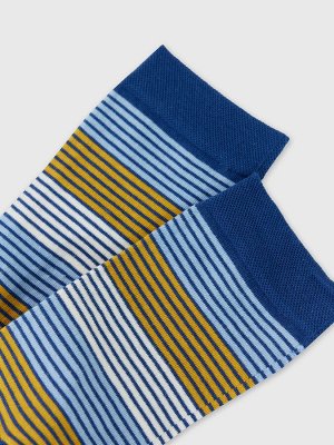 Носки мужские синие с рисунком в виде узких полосок (1 упаковка по 5 пар)