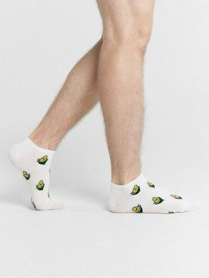 Носки мужские белые с рисунком в виде кукурузы (1 упаковка по 5 пар)