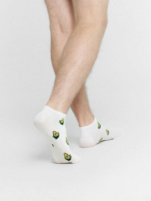 Носки мужские белые с рисунком в виде кукурузы (1 упаковка по 5 пар)