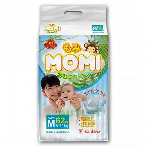 MOMI подгузники M ( 6-11 кг), 62 шт