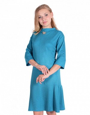 Женское платье П 723 (голубой меланж)