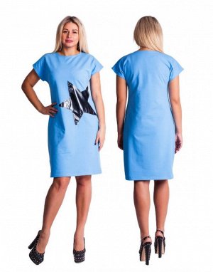Женское платье П686 (голубой)