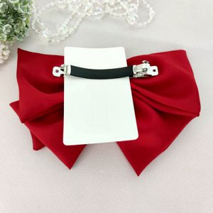 Бант-заколка автомат  Fashion Jewelry красный 16*12 см.