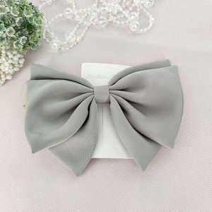 Бант-заколка автомат  Fashion Jewelry серый жемчуг 16*12 см.