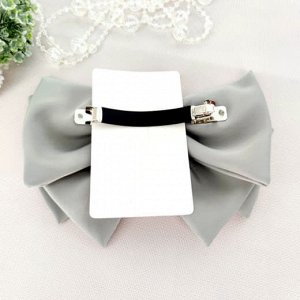 Бант-заколка автомат  Fashion Jewelry серый жемчуг 16*12 см.