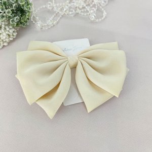 Бант-заколка автомат  Fashion Jewelry кремовый16*12 см.