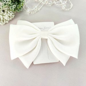 Бант-заколка автомат  Fashion Jewelry белый 16*12 см.