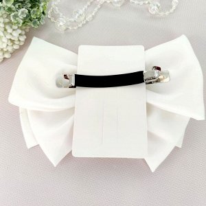 Бант-заколка автомат  Fashion Jewelry белый 16*12 см.