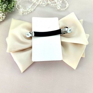 Бант-заколка автомат  Fashion Jewelry св.бежевый16*12 см.