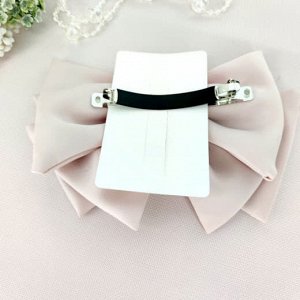 Бант-заколка автомат  Fashion Jewelry св.розовая пудра16*12 см.
