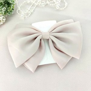 Бант-заколка автомат  Fashion Jewelry св.розовая пудра16*12 см.