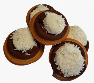 Шарм Песочное печенье с нежной кокосовой начинкой.Срок годности 120 суток.Состав:мука в/с, сахар, маргарин, яичный порошок,   какао порошок, сливочная начинка с кокосовой стружкой, соль