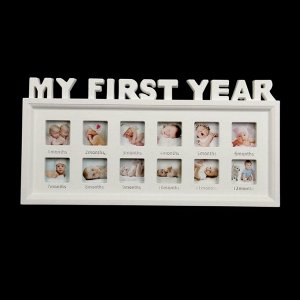 Фоторамка на 12 фото 4х4 см "Мой первый год" белая