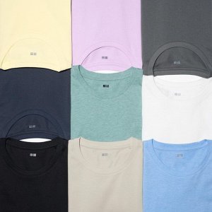 UNIQLO Футболка Supima Cotton с круглым вырезом, бежевый
