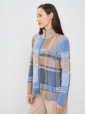Кардиган женский 5242-1771   3400591/5300616/501/02 зимнее утро/карамельный кофе/белый/антрацит