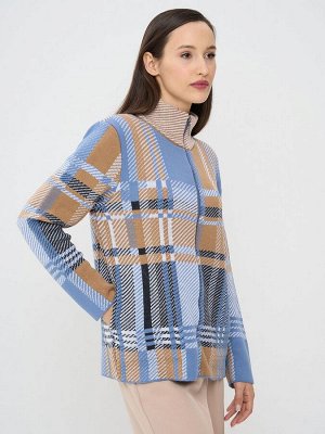 Кардиган женский 5242-1771   3400591/5300616/501/02 зимнее утро/карамельный кофе/белый/антрацит
