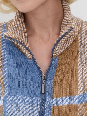 Кардиган женский 5242-1771   3400591/5300616/501/02 зимнее утро/карамельный кофе/белый/антрацит